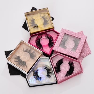 China Promotional Long Fake Natural Mink Fur Natural Soft Thick 25mm Mink Eyelashes Thick Eyelashes for sale