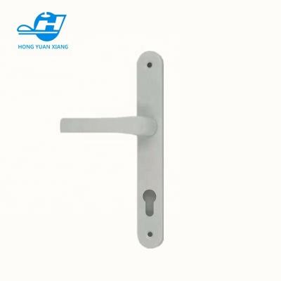 China Traditional normal style steel material white color door handle on plate cylinder hole in low price for sale