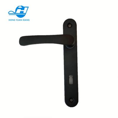 China Traditional Style Black Painted Steel Or Alu Hardware Open Plate 360 ​​Degree Door Handle for sale