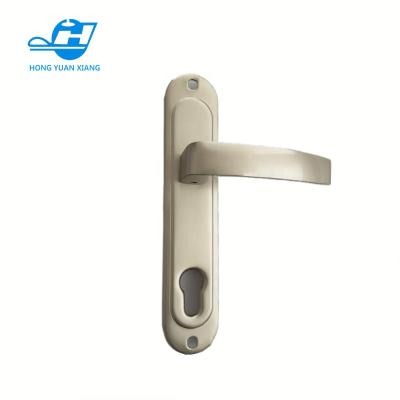 China Traditional high quality nickel color pearl zinc alloy handle on steel plate round corner for door for sale