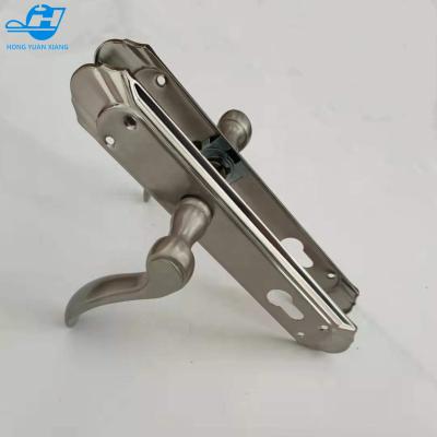 China High Quality Traditional Nickel Stain Color Aluminum Lever Handle With Open Plate Cylinder for sale