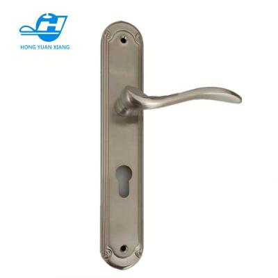 China Traditional SN Color Nickel Brushed Finish Aluminum Handle On High Quality Long Polished Plate for sale