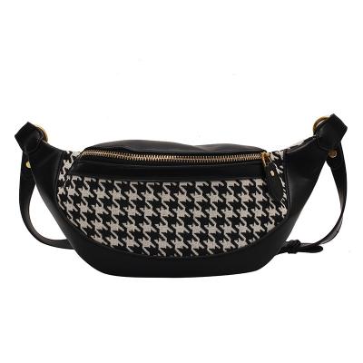 China Wholesale Anti-theft Waist Bag Women Houndstooth Design Cross - Body Chest Bag for sale