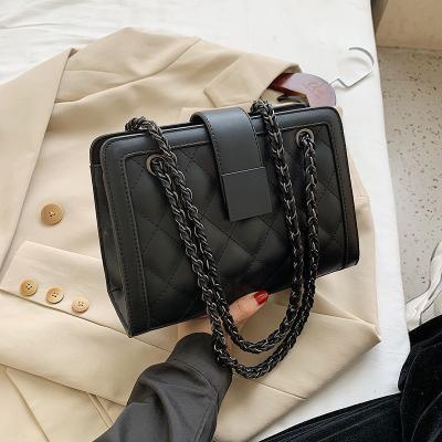 China Small PU CIA Purse Leather Chain Designer Portable Buckle Crossbody Bag Luxury Female Handbag for sale