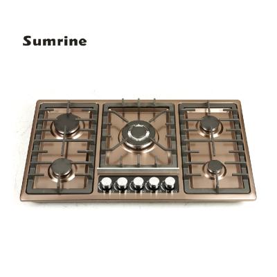 China Hotel reasonable prices 5 burner gas cooker gas hob cooktop built-in gas stove for sale