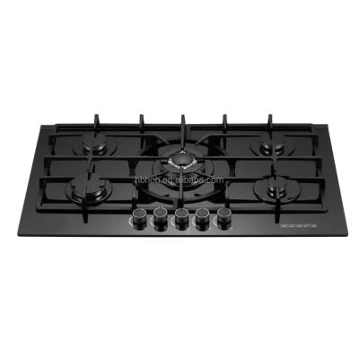 China Cooking Tempered Glass Gas Stove Ceramic/Glass Burners To 5 Appliances/Black Gas Cooker for sale