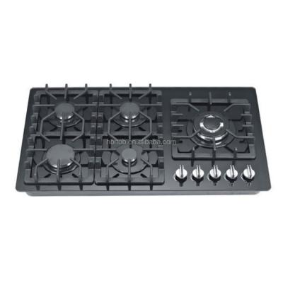 China Factory 90cm Ceramic / Glass Kitchen Appliance Built In Panel Gas Cooker / Glass Gas Hob In Door for sale