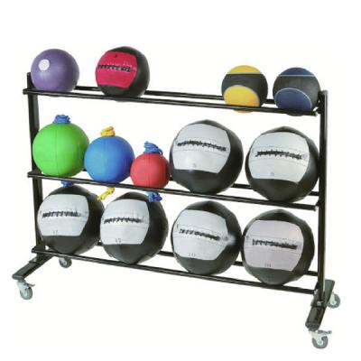 China Indoor 3 Tier Medicine Ball Rack With Wheels Fitness Equipment HRIR04-3 for sale