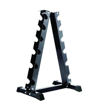 China Indoor Plastic Dumbbell Dip Rack With PVC Coating Dumbbell Fitness Rack HRWR10 for sale