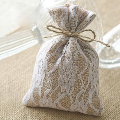 China Recyclable Hessian Lace Gift Bags 8x10cm 9x12cm Custom Jewelry Box Logo Canvas Packaging Pouches Wedding Party Flax Jute Bag for sale