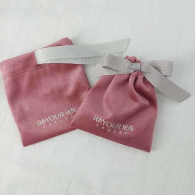 China Recyclable Jewelry Velvet Gift Bags Custom Logo Sack Cosmetics Packaging Pouches 6x6cm 8x6cm 8x8cm 9x9cm 10x10cm for sale