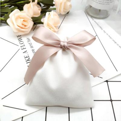 China Recyclable Velvet Ribbon Gift Bags 7x9cm 10x12cm 6x13cm 12x15cm 15x20cm Pack of 100 Custom Logo Cosmetics Sack Jewelry Drawstring Pouches for sale