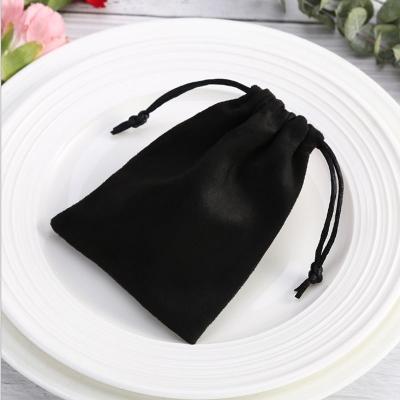 China Small Recyclable Black Flannel Gift Bags 5x7cm 7x9cm 8x10cm Custom Logo Cosmetics Sack Jewelry Microfiber Velvet Packaging Pouches for sale