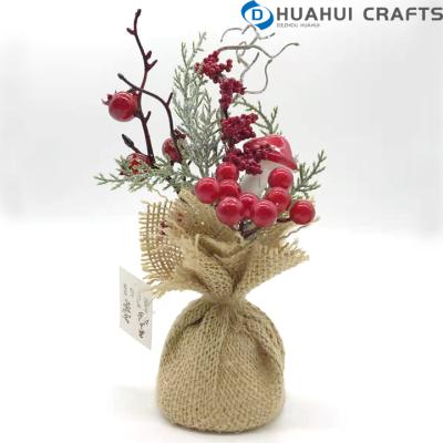 China Artificial Flower 25CM Christmas Tree Decoration Pine Needle Pick Cloth Cloth for sale