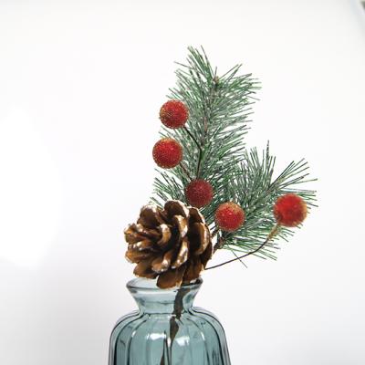 China New Plastic Artificial Christmas Red/Gold Flower Selection Fruit Ball Artificial Flower With Berries for sale