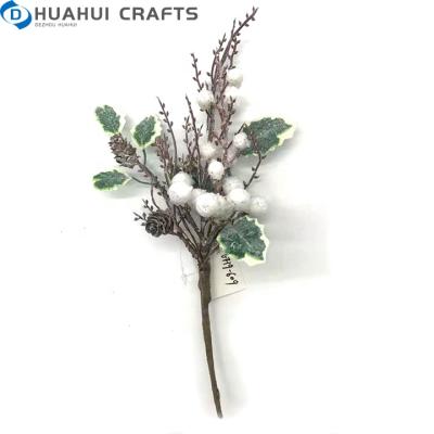 China Plastic Flower Stems Farmhouse Flower Cotton Branches Plant Twigs Artificial Stems Decorations For Vases for sale