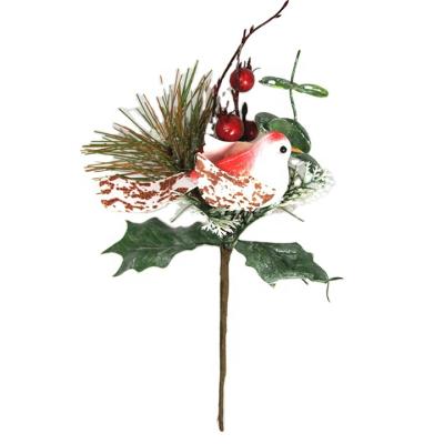 China Plastic Natural Red Berries Dried Single Stem Dried Christmas Flower for Home Decoration for sale