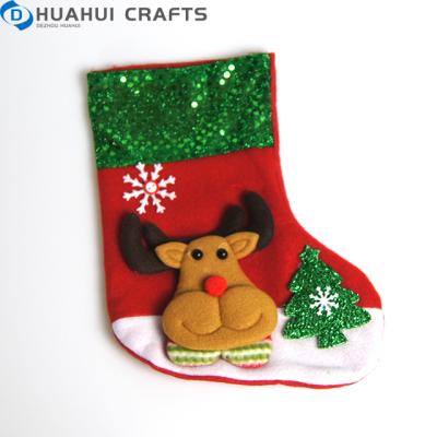 China New Christmas Gift Candy Christmas Tree Decoration Pendants Plastic Sequined Christmas Socks for sale