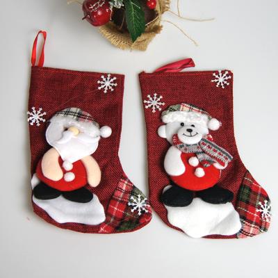 China 2021 New Christmas Plush Elk Decorations High Quality Plastic Kids Elk Candy Christmas Stockings for sale