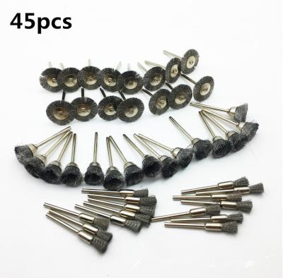 China 3pcs Roll Outdoor Metal Brush Cleaning Brush Wheels Accessories Polishing Tools 22mm/13mm/5mm Mini Stainless Steel Brass Wire for sale