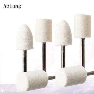 China Durable Wool Grinding Heads Electric Nail Polishing Head 12 Polishing Sets for sale