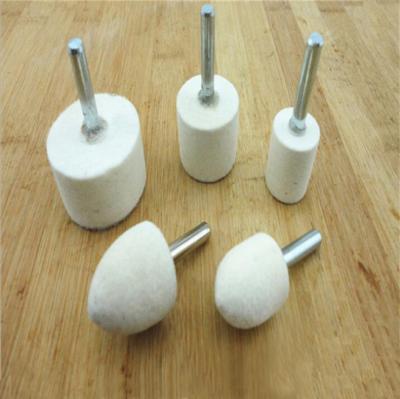 China Durable Abrasives Tools White Wool Felt Grinding Polishing Head For Granite Polisher for sale