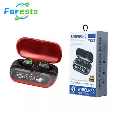 China Forests YK61 TWS BT Earphone 2000mAh Box Earbuds Wireless Charging Wireless Sports Waterproof Earbuds In-ear Headsets Logo Custom for sale