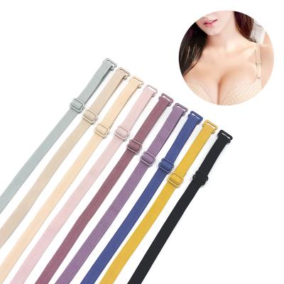 China Underwear Elastic Nylon Straps Finished Bra Straps Adjustable Straps Elastic Waistband Factory Dyed Color for sale