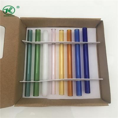 China Sustainable Color 8 Pcs Set Straight Shape Short Glass Drinking Straw Include 304 Brush for sale