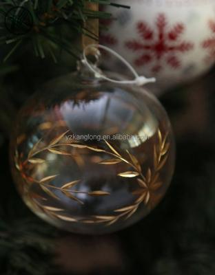 China Wholesale Heat Resistant Glass Christmas Decorative Clear Glass Ball Christmas Ornaments for sale