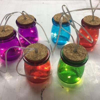 China Hot Sales Christamas Home Decoration Pudding Glass Bottle Christmas Ball Light Inside Set 6pcs Lead Glass Bottle for sale