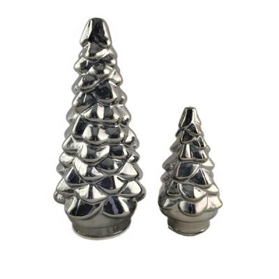 China Large and small handmade plated gray glass Christmas tree for sale