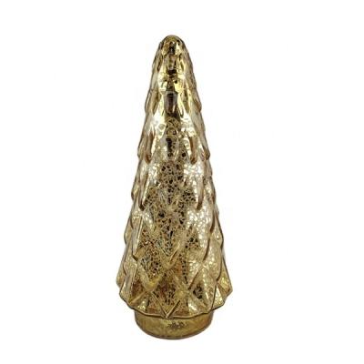 China New Handmade LED Gold Glass Christmas Tree for sale