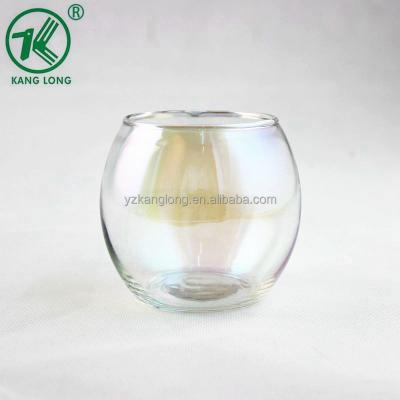 China Wholesale Cheaper Silver Plating Wax Machine Made Cup Around Mini Candle Glass Jar for sale