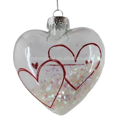 China New Mini Color Electroplating Valentine's Day Heat Resistant Glass Series Love Shape Design Glass Blow Decoration for sale