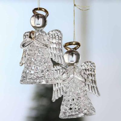 China Hot Selling Glass Heat Resistant Glass Angel Ornaments Christmas Decoration, Handblown Different Figure for sale