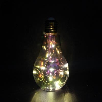 China Christamas Home Decoration Christmas Light LED Glass Bulb Shape Glass Lamp Bottle With Lead Glass Base Bottle for sale