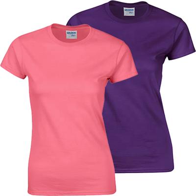 China New Fashion Breathable Wholesale Short Sleeve Color Empty T Shirt For Women O-neck 100% Cotton for sale