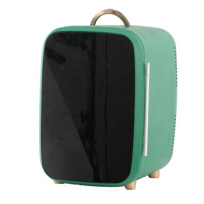 China Absorption Logo Green Mini Beauty Fridge Custom Made 12L Portable Mini CosmeticHome Fridge Refrigerator for sale