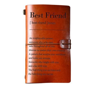 China Stylish Debossed Cover Customized To My Leather Traveler Leather Personal Diary Vintage Friend Voyager Notebook Debossed Amazon Hot Selling Product for sale