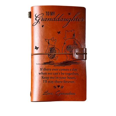 China Stylish Debossed Cover To My Amazon Voyager Hot Selling Notebook Vintage Granddaughter Personal Leather Traveler Diary Debossed for sale