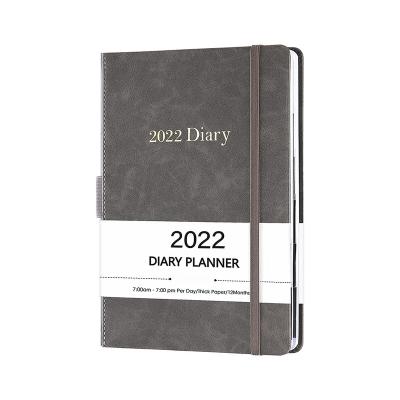 China 2022 Pen Loop Agenda A5 PU Cover Business Debossed Planner Daily Diary Inner Pocket Stylish Hardcover Notebook Notebook With UV Custom LOGO for sale