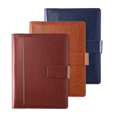 China PU Leather Personal Journal 6 Ring Binder Planner Notebook Refillable A5 Debossed Classic Business A5 Binder With Magnetic Buckle for sale