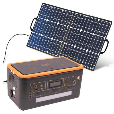 China 110v 220v 500w 300w High Quality Home Outdoor Camping Generator Station Power Bank Wireless Charging Portable Solar Station for sale