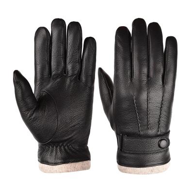 China Plain Touch Screen Leather Gloves for sale