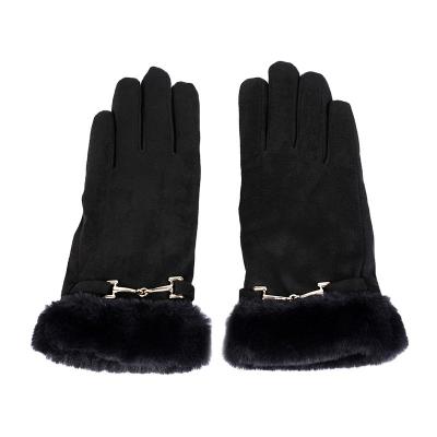 China Plain Fashion Color Pure Metal Gloves Winter Accessories Women Cycling Gloves for sale