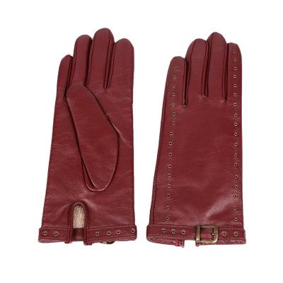 China Best Seller Simple Goatskin Luxury Leather Gloves For Women for sale