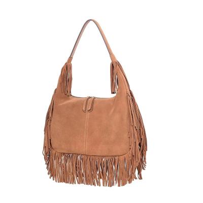 China Fashion real suede leather hobo handbags for sale