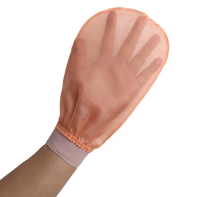 China EXFOLIATE Custom Logo Turkish Exfoliating Bath Silk Low Price Gloves Body Gloves Exfoliating Spa Glove for sale