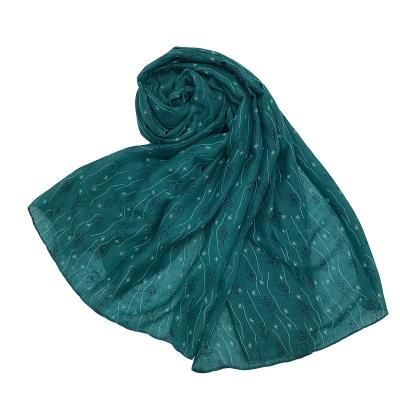 China 2022 New Design Long Hijab Dubai Scarves Black Viscous Shawl Printing Flowers Scarf Hijab Ladies 90*180CM for sale